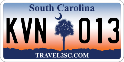 SC license plate KVN013