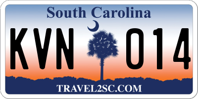 SC license plate KVN014