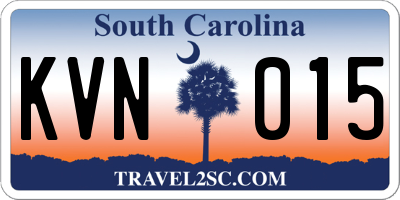 SC license plate KVN015