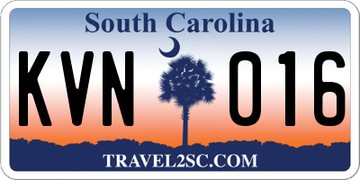 SC license plate KVN016