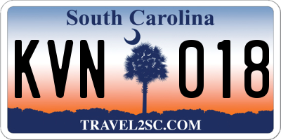 SC license plate KVN018