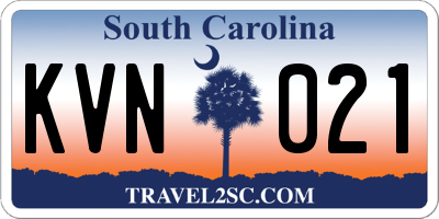 SC license plate KVN021
