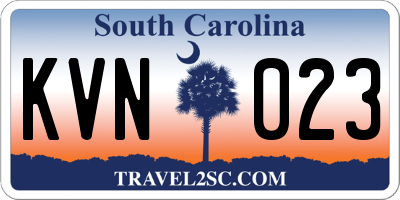 SC license plate KVN023
