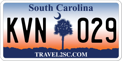 SC license plate KVN029