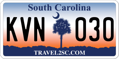 SC license plate KVN030