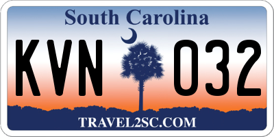 SC license plate KVN032