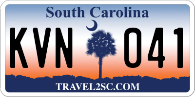 SC license plate KVN041