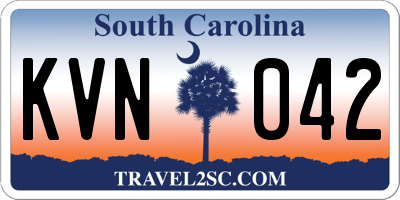 SC license plate KVN042