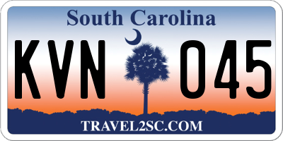 SC license plate KVN045