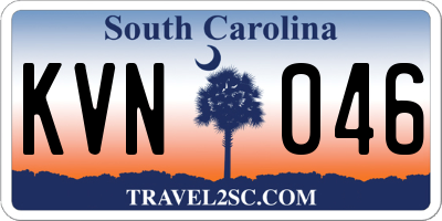 SC license plate KVN046
