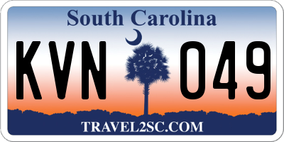 SC license plate KVN049