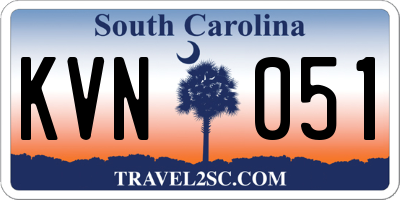 SC license plate KVN051