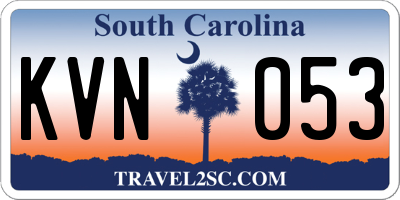 SC license plate KVN053