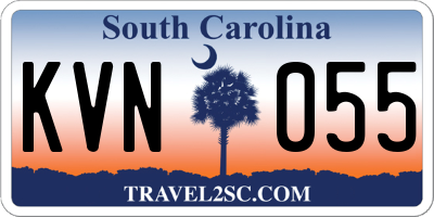 SC license plate KVN055