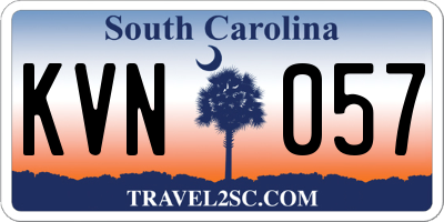 SC license plate KVN057