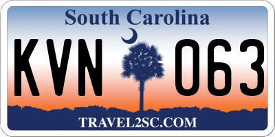 SC license plate KVN063