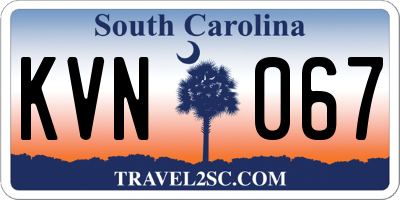SC license plate KVN067