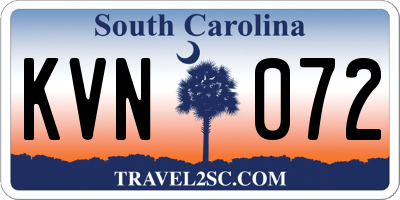 SC license plate KVN072