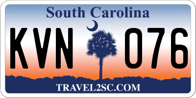 SC license plate KVN076