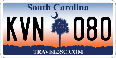 SC license plate KVN080