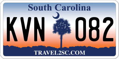 SC license plate KVN082