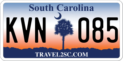 SC license plate KVN085