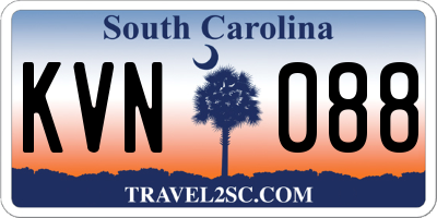 SC license plate KVN088