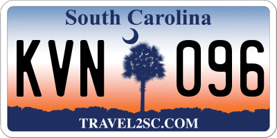 SC license plate KVN096