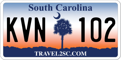 SC license plate KVN102