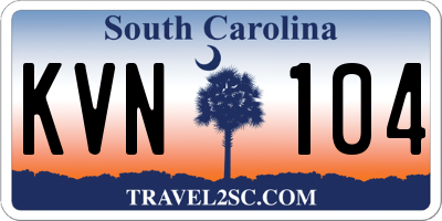 SC license plate KVN104