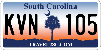 SC license plate KVN105