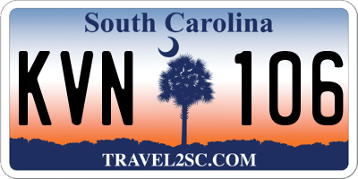 SC license plate KVN106
