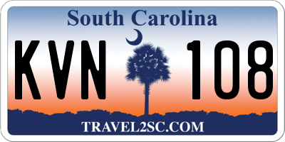 SC license plate KVN108