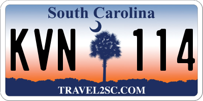 SC license plate KVN114