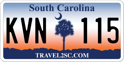 SC license plate KVN115