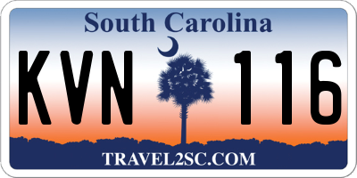 SC license plate KVN116