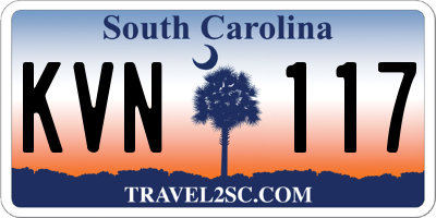SC license plate KVN117
