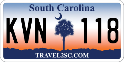 SC license plate KVN118