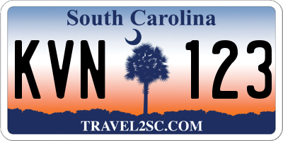 SC license plate KVN123