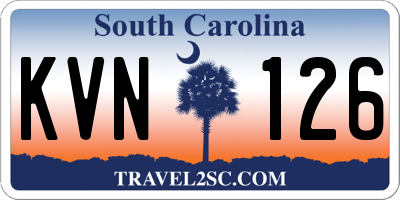 SC license plate KVN126