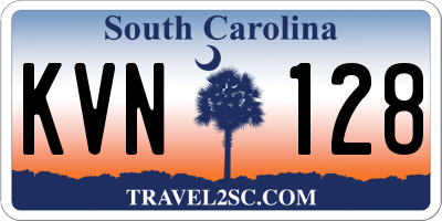 SC license plate KVN128