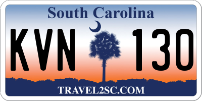 SC license plate KVN130