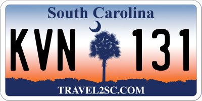 SC license plate KVN131