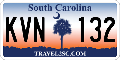 SC license plate KVN132