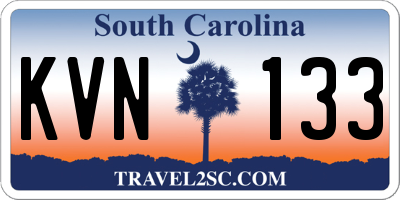 SC license plate KVN133