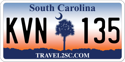 SC license plate KVN135