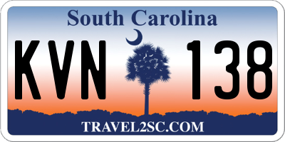 SC license plate KVN138