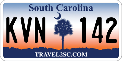 SC license plate KVN142