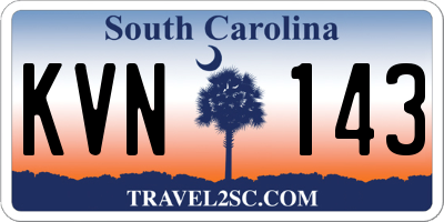 SC license plate KVN143