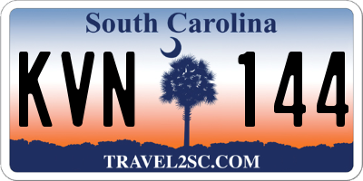 SC license plate KVN144